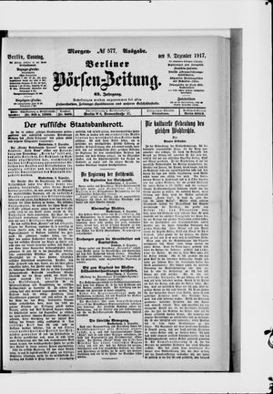 Berliner Börsen-Zeitung vom 09.12.1917
