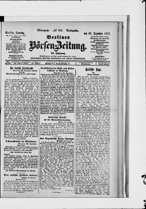 Berliner Börsen-Zeitung vom 30.12.1917