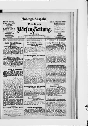 Berliner Börsen-Zeitung vom 31.12.1917