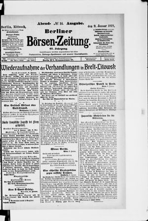 Berliner Börsen-Zeitung on Jan 9, 1918