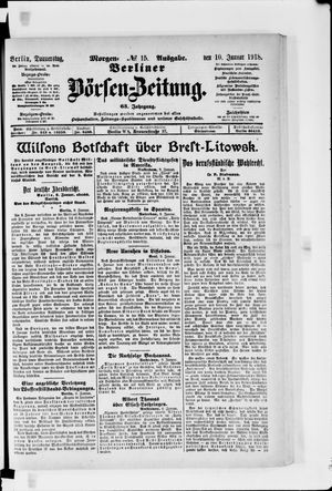 Berliner Börsen-Zeitung on Jan 10, 1918