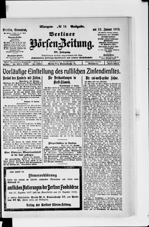 Berliner Börsen-Zeitung vom 12.01.1918