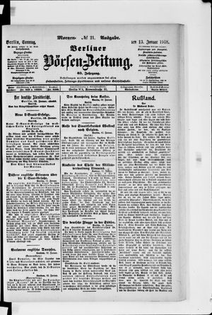 Berliner Börsen-Zeitung vom 13.01.1918