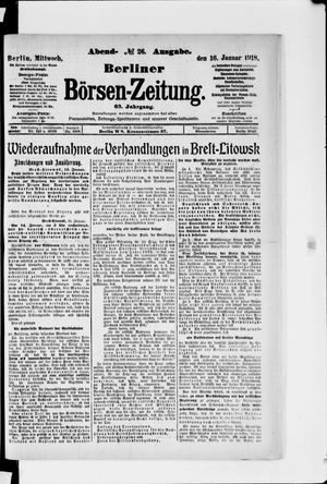 Berliner Börsen-Zeitung vom 16.01.1918