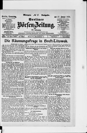 Berliner Börsen-Zeitung on Jan 17, 1918