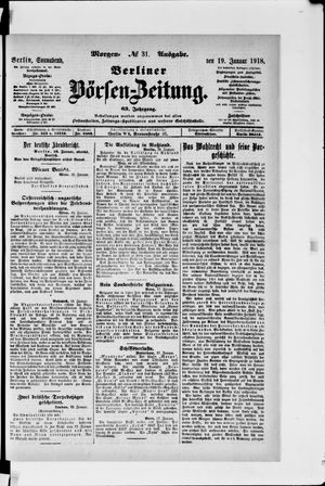 Berliner Börsen-Zeitung vom 19.01.1918