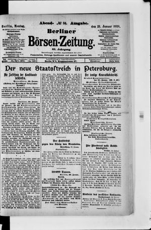 Berliner Börsen-Zeitung on Jan 21, 1918