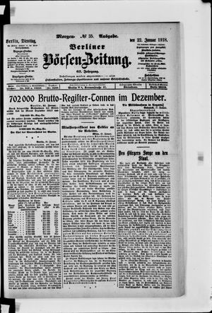 Berliner Börsen-Zeitung vom 22.01.1918