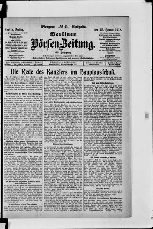 Berliner Börsen-Zeitung on Jan 25, 1918