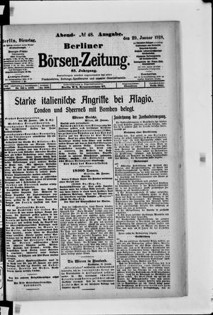 Berliner Börsen-Zeitung on Jan 29, 1918