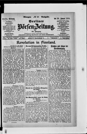 Berliner Börsen-Zeitung on Jan 30, 1918