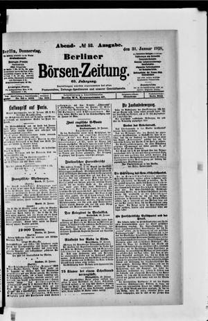 Berliner Börsen-Zeitung on Jan 31, 1918