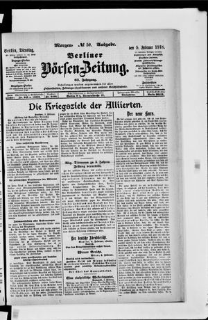 Berliner Börsen-Zeitung vom 05.02.1918