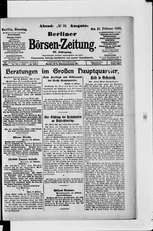 Berliner Börsen-Zeitung vom 12.02.1918