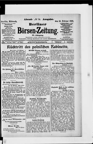 Berliner Börsen-Zeitung vom 13.02.1918