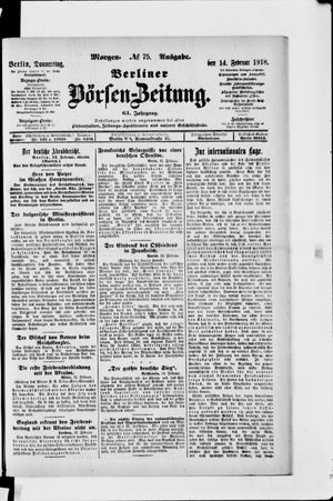 Berliner Börsen-Zeitung vom 14.02.1918