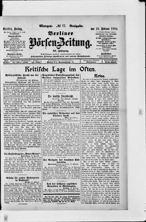 Berliner Börsen-Zeitung vom 15.02.1918