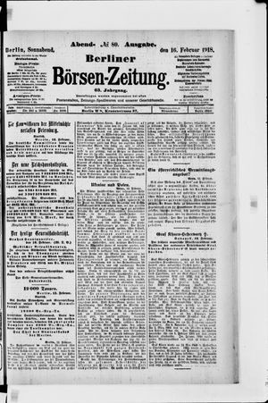 Berliner Börsen-Zeitung vom 16.02.1918