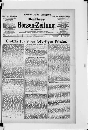 Berliner Börsen-Zeitung on Feb 20, 1918