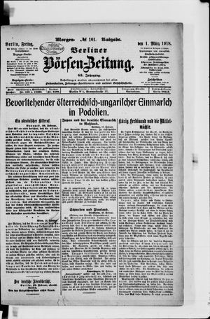 Berliner Börsen-Zeitung vom 01.03.1918
