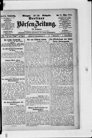 Berliner Börsen-Zeitung vom 21.03.1918