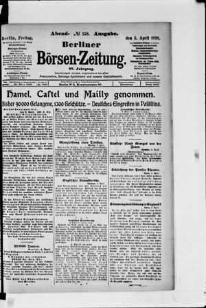 Berliner Börsen-Zeitung vom 05.04.1918