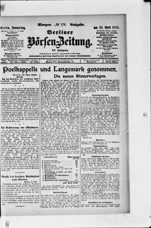 Berliner Börsen-Zeitung vom 18.04.1918