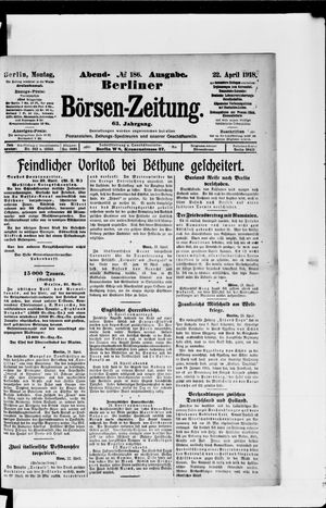 Berliner Börsen-Zeitung vom 22.04.1918