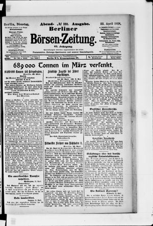 Berliner Börsen-Zeitung vom 23.04.1918