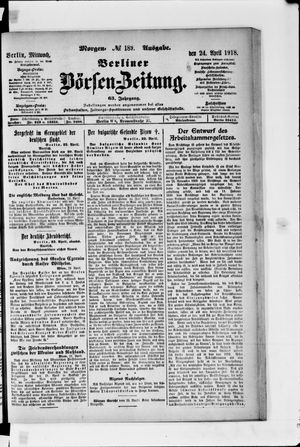 Berliner Börsen-Zeitung vom 24.04.1918