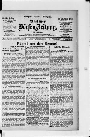 Berliner Börsen-Zeitung on Apr 26, 1918