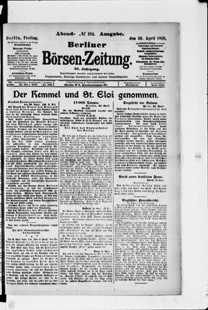 Berliner Börsen-Zeitung vom 26.04.1918