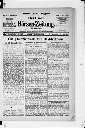 Berliner Börsen-Zeitung vom 01.05.1918