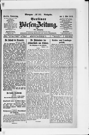 Berliner Börsen-Zeitung vom 02.05.1918