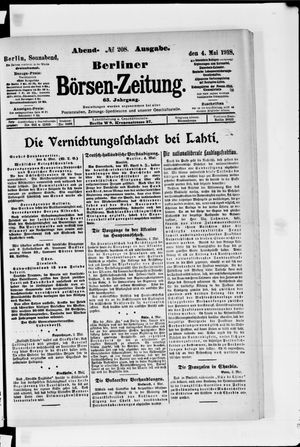 Berliner Börsen-Zeitung vom 04.05.1918