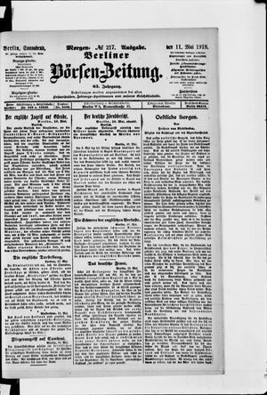 Berliner Börsen-Zeitung vom 11.05.1918