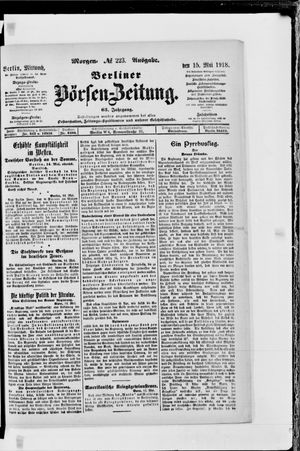 Berliner Börsen-Zeitung on May 15, 1918