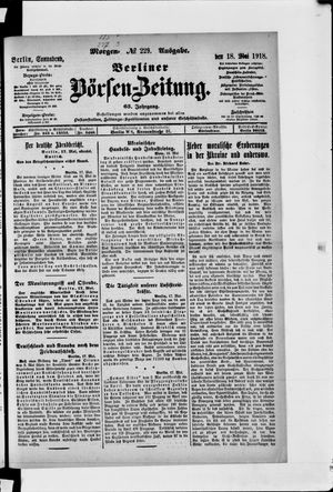 Berliner Börsen-Zeitung on May 18, 1918