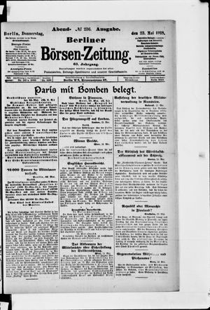 Berliner Börsen-Zeitung on May 23, 1918