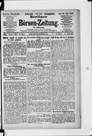 Berliner Börsen-Zeitung vom 25.05.1918