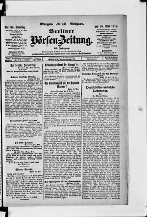 Berliner Börsen-Zeitung vom 26.05.1918