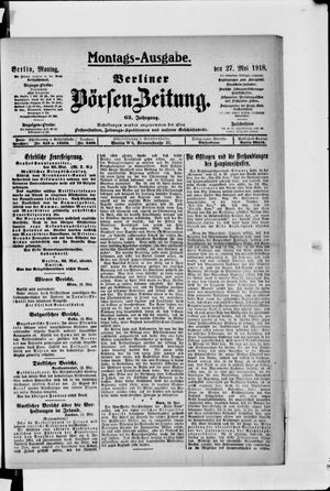 Berliner Börsen-Zeitung vom 27.05.1918