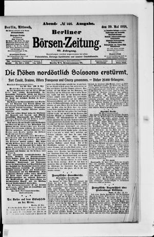 Berliner Börsen-Zeitung vom 29.05.1918