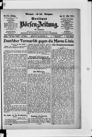 Berliner Börsen-Zeitung vom 31.05.1918