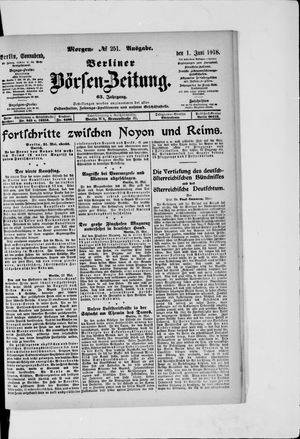 Berliner Börsen-Zeitung vom 01.06.1918