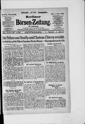 Berliner Börsen-Zeitung vom 01.06.1918