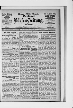 Berliner Börsen-Zeitung vom 19.06.1918