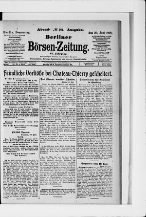 Berliner Börsen-Zeitung vom 20.06.1918