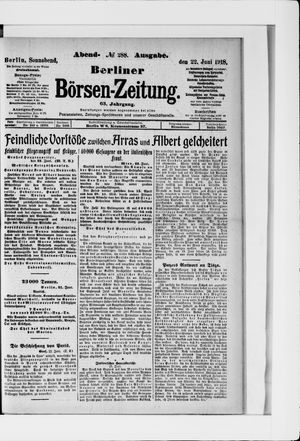 Berliner Börsen-Zeitung vom 22.06.1918