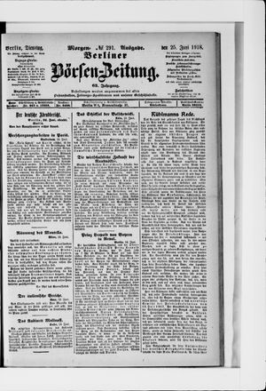 Berliner Börsen-Zeitung vom 25.06.1918